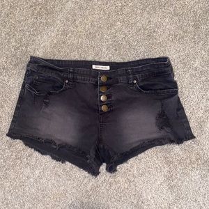 Billabong distressed black jeans shorts